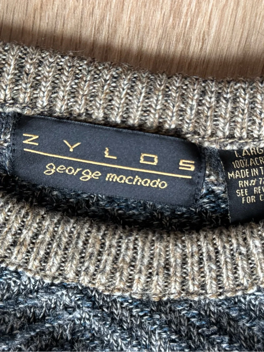 Zylos George Machado Coogi Style Sweater Men's Vintage‎ Crew Neck